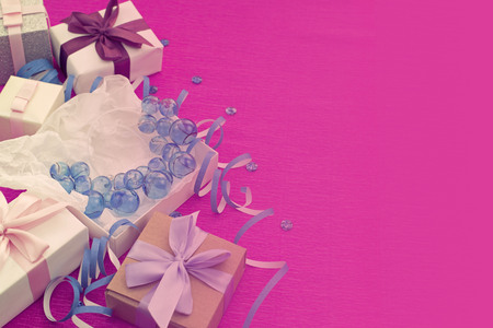 The decorative composition is Packed in a gifts box for women. Beautiful jewelry Chain Necklace Cameo Vintage style.の写真素材