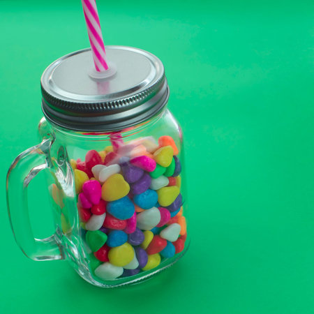 Glass mug of Sweet caramel cocktail for a party. Festive concert copy space for textの写真素材