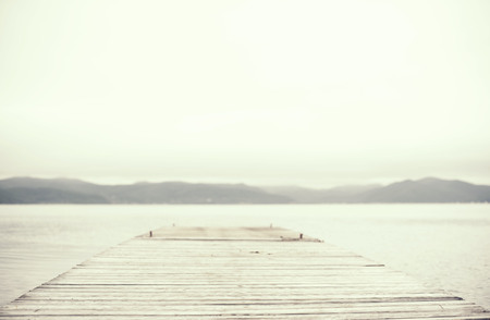 Defocus Sea landscape hills horizon sky fog nature. Natural backgroundの写真素材