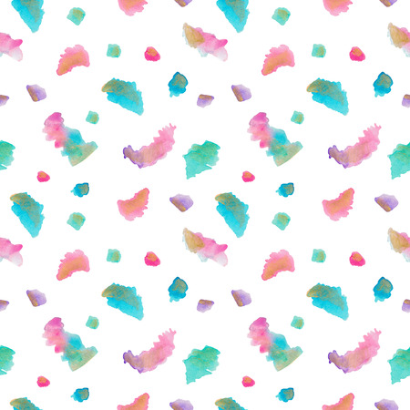 Watercolor colored spots geometry star Abstract composition seamless patternの写真素材