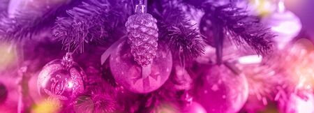 Xmas decor toy balls snowflake cone sequins star snowflake.の写真素材