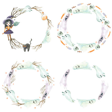 Halloween frames set. Decorative frames for the design of invitations and cards for Halloweenの写真素材
