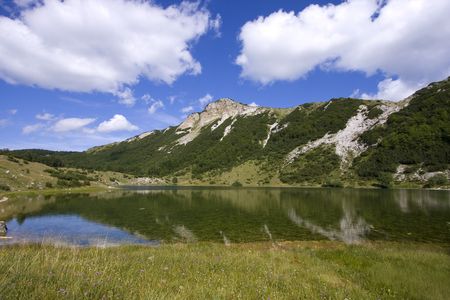 Satorsko lake - in the western regions of Bosnia and Herzegovina at 1488 meters a.s.l. below ator mountainの写真素材