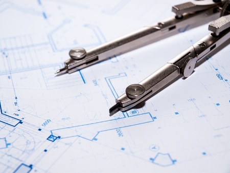 Architecture blue printの写真素材