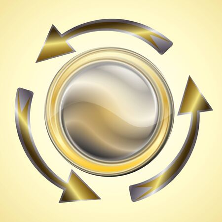 Golden glossy arrows reload circleのイラスト素材