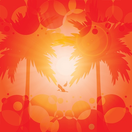 Orange summer holiday tropical background のイラスト素材