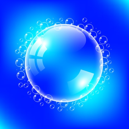 Transparent bubbles illustration with reflectionsのイラスト素材