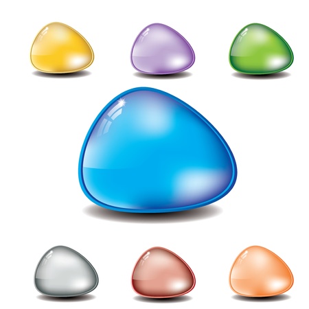 Glossy icon set with several colorのイラスト素材