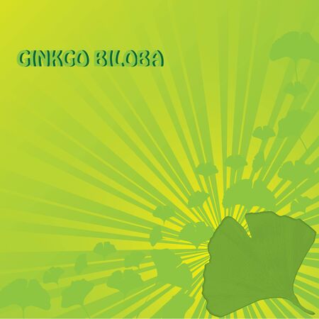 Abstract green ginkgo biloba backgroundのイラスト素材