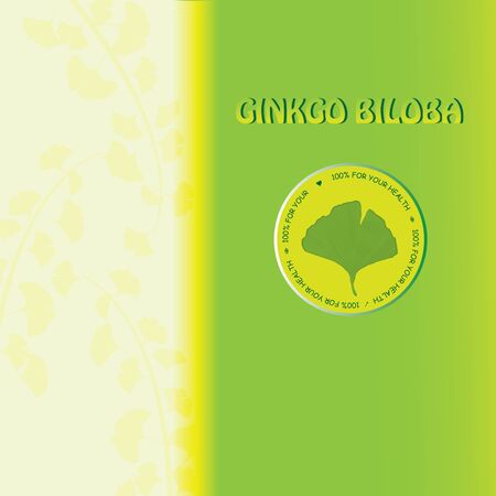Abstract green ginkgo biloba backgroundのイラスト素材