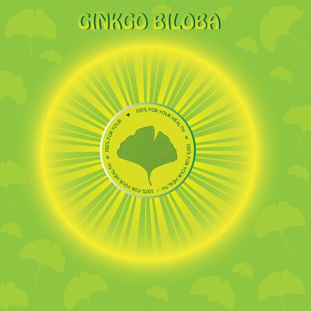 Abstract green ginkgo biloba backgroundのイラスト素材