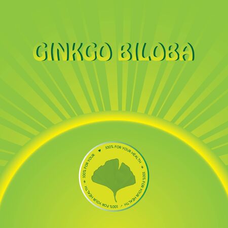 Abstract green ginkgo biloba backgroundのイラスト素材