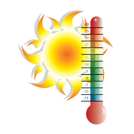 Heat alert illustration with sunのイラスト素材