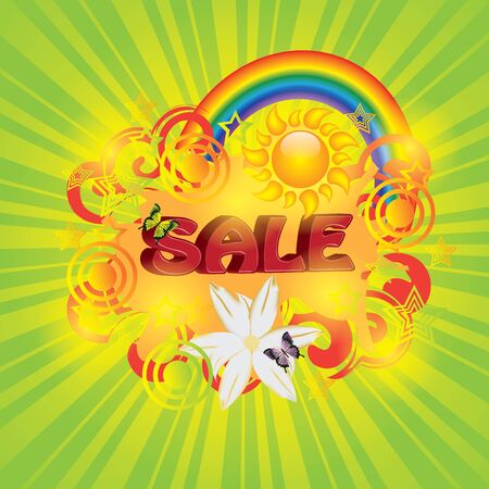 Colorful 3d summer sale templateのイラスト素材