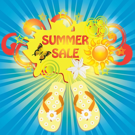 Colorful 3d summer sale templateのイラスト素材