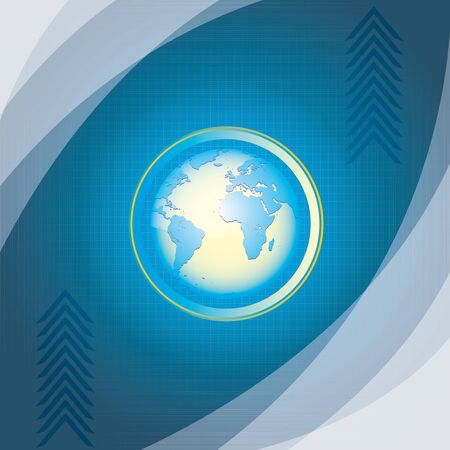 Abstract blue business background with earth mapのイラスト素材