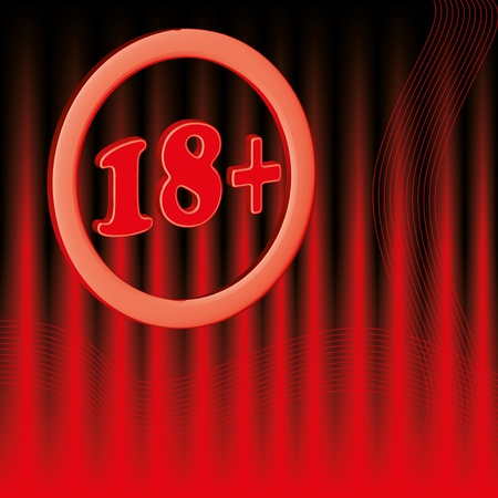 18 age limit round symbol background redのイラスト素材