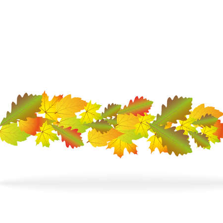 Autumn abstract leaf illustration cardのイラスト素材