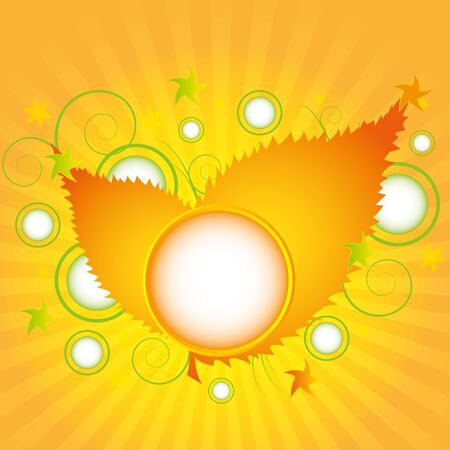 Autumn abstract leaf illustration cardのイラスト素材