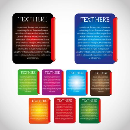 Colorful message card set textのイラスト素材