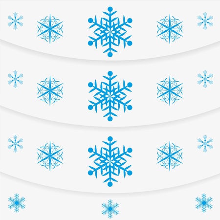 Modern winter message snowflakes setのイラスト素材