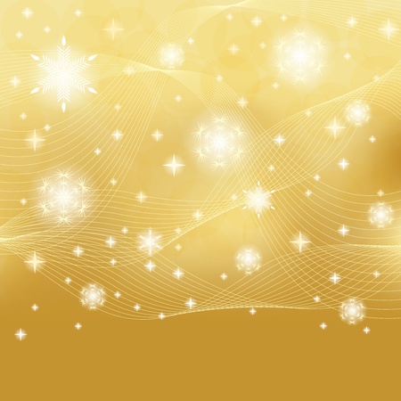 Abstract golden winter backgroundのイラスト素材