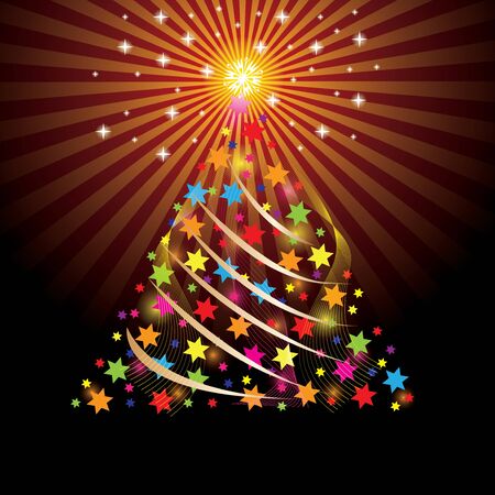 Abstract colorful winter background christmas treeのイラスト素材