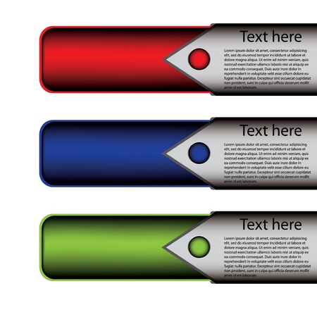 Abstract banner icon set 3 colorのイラスト素材