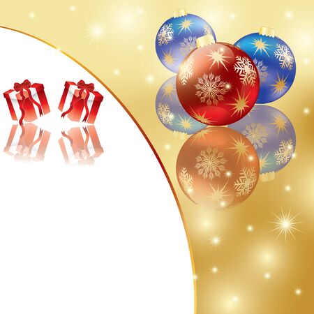 Abstract winter Christmas background with ballのイラスト素材