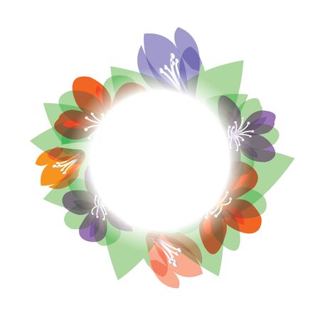 Spring flowers wreath white backgroundのイラスト素材