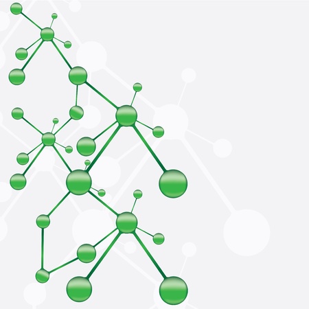 Abstract molecule green silver backgroundのイラスト素材