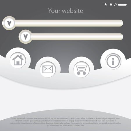  transparent silver website design templateのイラスト素材