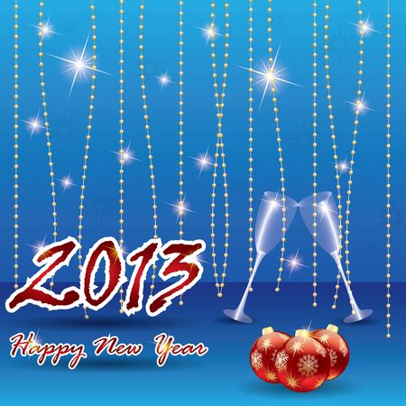 Abstract winter Christmas New Year background blue redのイラスト素材