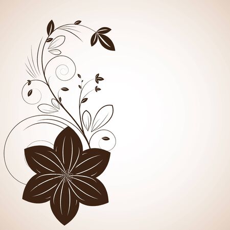 Abstract beautiful flowers creative design dark brownのイラスト素材