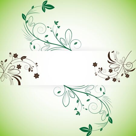 Abstract beautiful flowers creative design dark brown greenのイラスト素材