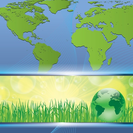 Green earth map nature environmental conceptのイラスト素材