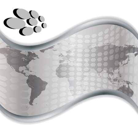 Abstract silver business background with earth mapのイラスト素材