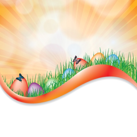 Spring easter abstract background colorful eggsのイラスト素材