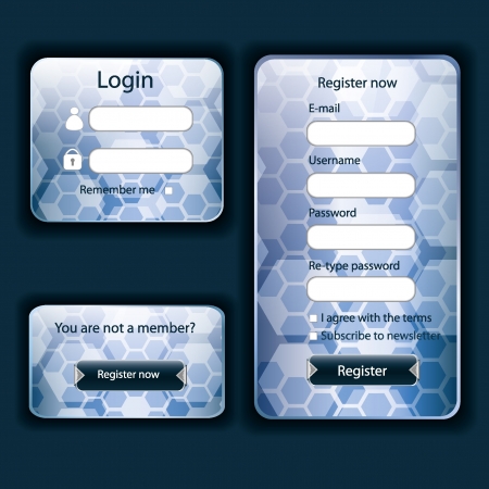 Modern blue web card login form のイラスト素材