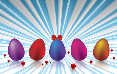 Colorful eggs easter backgroundのイラスト素材