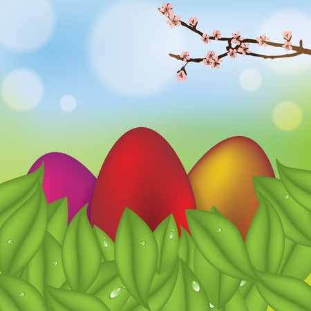 Spring easter abstract background colorful eggsのイラスト素材