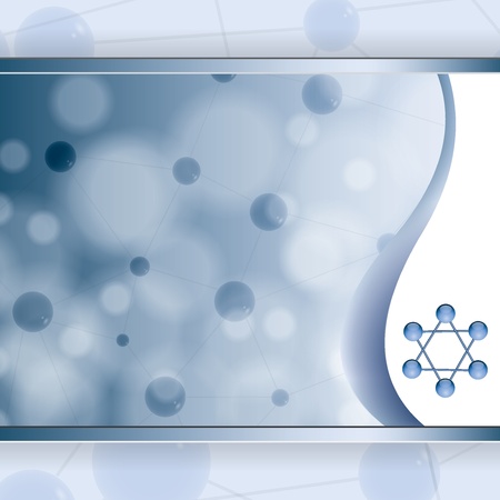 Abstract molecule blue backgroundのイラスト素材