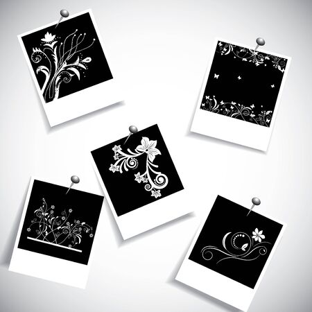 photo frame with creative flower design のイラスト素材