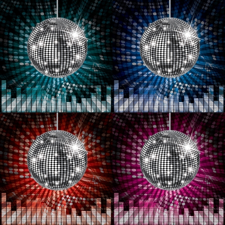 Disco ball colorful party lightsのイラスト素材