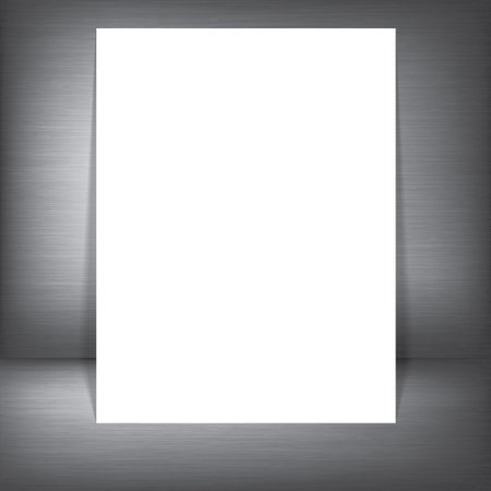 Metal silver background with white paperのイラスト素材