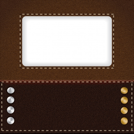 Brown leather background with metal rivetsのイラスト素材