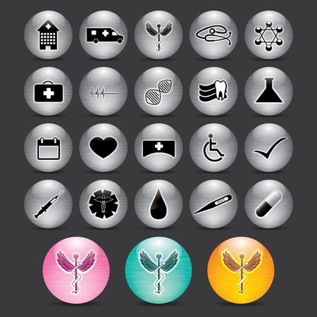 Abstract silver medical icons background のイラスト素材