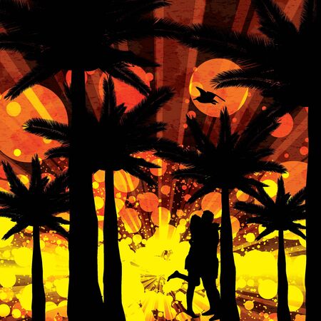 Summer sunset template backgroundのイラスト素材