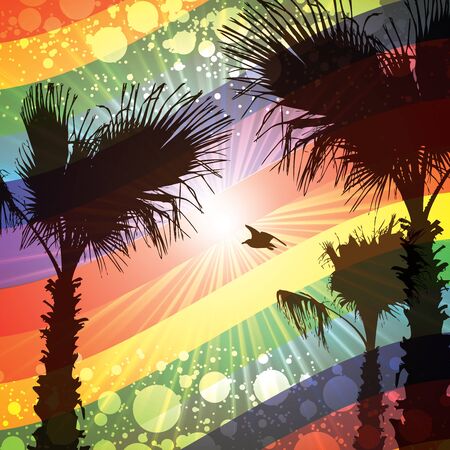 Summer sunset template backgroundのイラスト素材