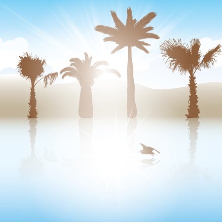 Summer sunset template backgroundのイラスト素材